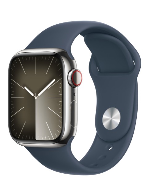 Apple Watch S9  Cell 41 mm silver sports Band, S/M
