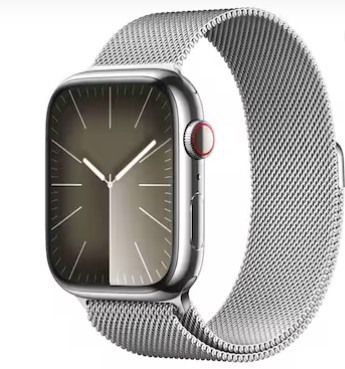 Apple Watch Series9 GPS + Cellular 41mm Silver Stainless Steel Case with Silver Milanese Loop