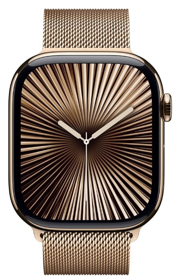 Apple Watch S 11 Cellular 46mm Gold Titanium Case with Gold Milanese Loop - S/M