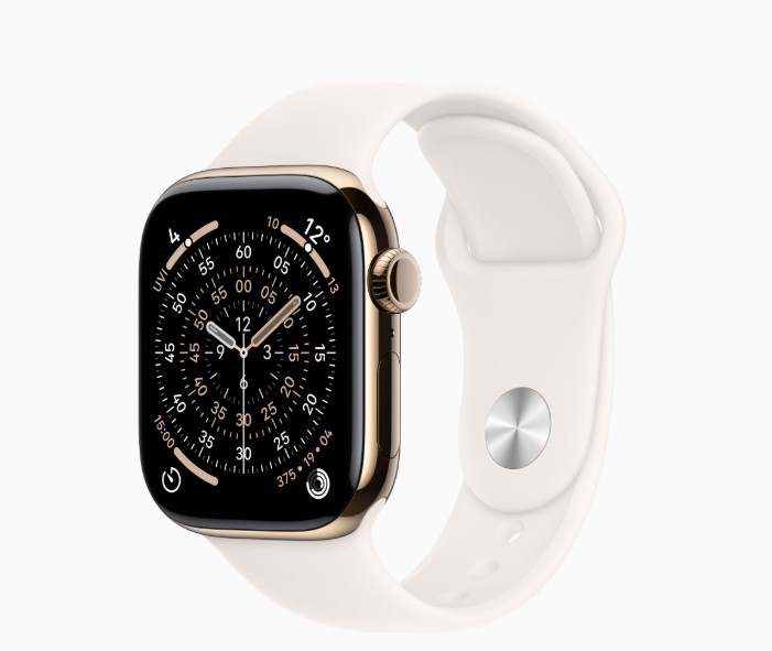 Apple Watch S 11 Cellular 42mm Gold Titanium Case with Light Blush Sport Band - S/M
