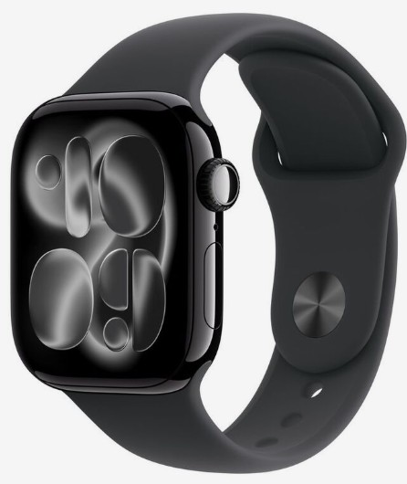 Apple Watch S 11 GPS 46mm Jet Black Aluminium Case with Black Sport Band - S/M