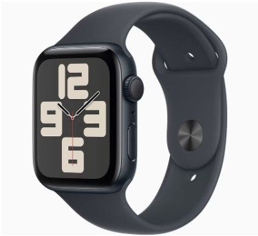 Apple Watch SE 3 GPS 44mm Midnight Aluminium Case with Midnight Sport Band - M/L