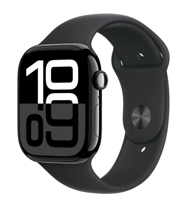 Apple Watch S10 GPS 46mm Jet Black Aluminium Case Black Sport Band S/M