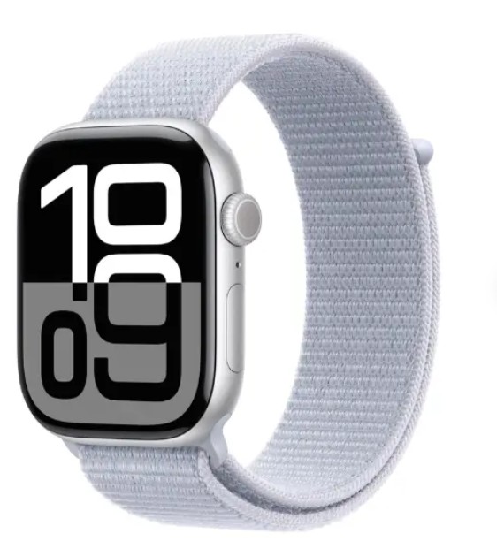Apple Watch S10 GPS 46mm Silver Aluminium Case Blue Cloud Sport Loop