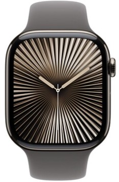 Apple Watch Series 10 GPS+Cellular 46mm Natural Titanium Case with Stone Grey Sport Band-S/M
