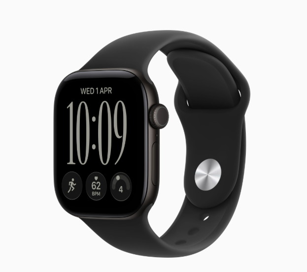 MJFX4 Apple Watch S 12 GPS + Cellular 42mm Space Grey Aluminium Case with Navy Blue Sport Band - S/M