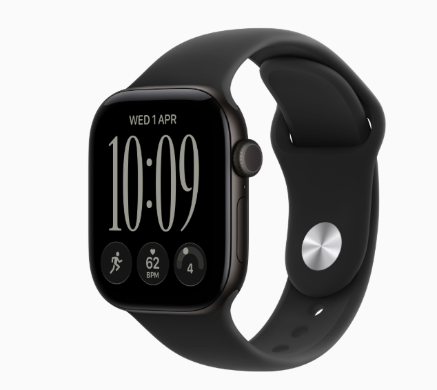 MJG14 Apple Watch S 12 GPS + Cellular 42mm Black Aluminium Case with Black Sport Band - M/L