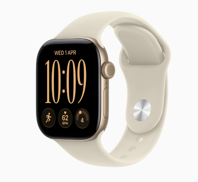 MJG34 Apple Watch S 12 GPS + Cellular 42mm Light Gold Aluminium Case with Sand Sport Band - M/L