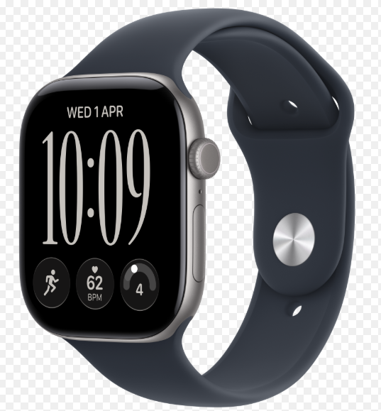 MJG64 Apple Watch S 12 GPS + Cellular 46mm Space Grey Aluminium Case with Navy Blue Sport Band - S/M