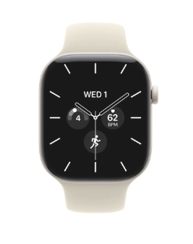 MJH24 Apple Watch S 12 GPS + Cellular 46mm Pearl White Ceramic Case with Sand Sport Band - M/L