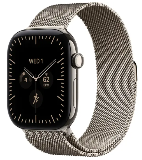 MJGH4 Apple Watch S 12 GPS + Cellular 42mm Natural Titanium Case with Natural Milanese Loop