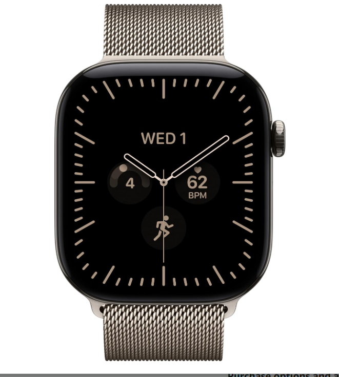 MJGP4 Apple Watch S 12 GPS + Cellular 46mm Natural Titanium Case with Natural Milanese Loop - S/M