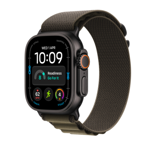 MK7A4 49mm Dark Olive Alpine Loop - Medium - Natural Titanium Finish