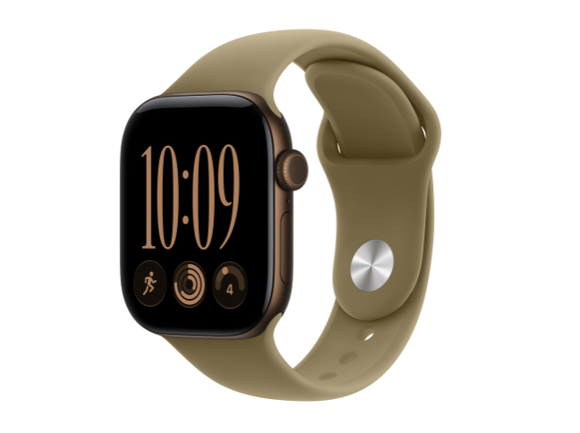 MJEG4 Apple Watch S 12 GPS 42mm Dark Bronze Aluminium Case with Olive Sport Band - M/L