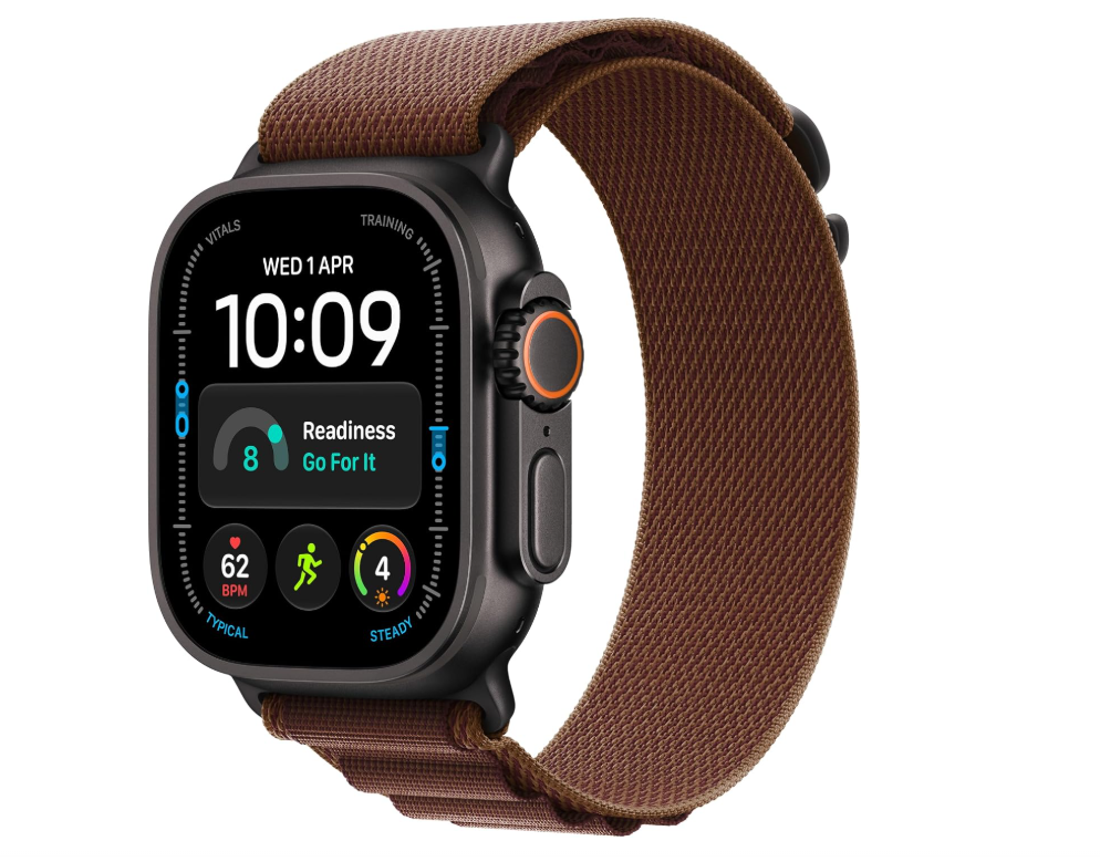 MJC04 Apple Watch Ultra 4 GPS + Cellular 49mm Black Titanium Case with Burgundy Alpine Loop - S